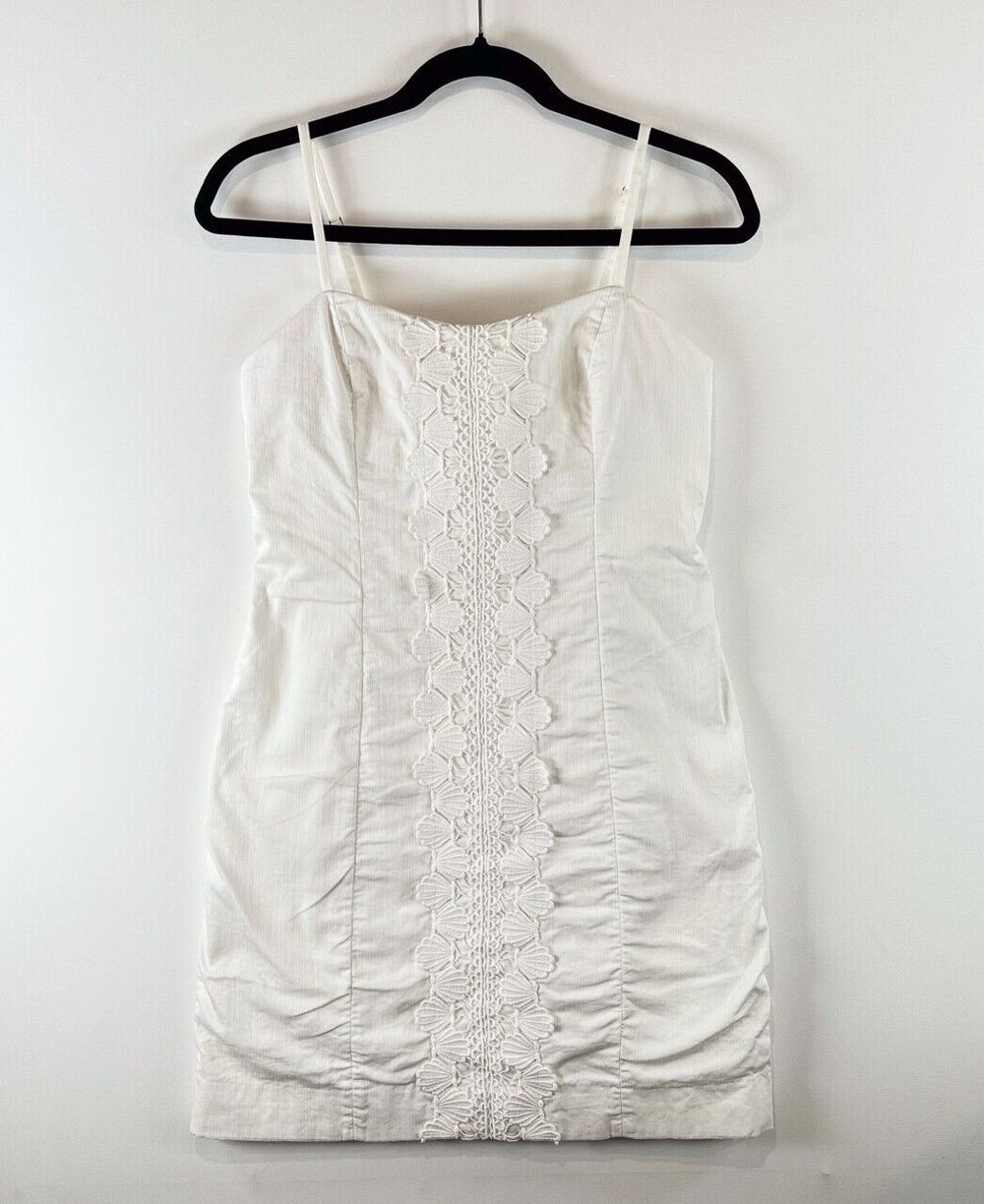 Lilly Pulitzer Womens Dress White Mini Sheath Crochet Tank Lined Stretch Size 4